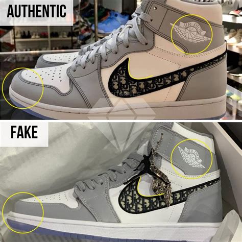 fake dior jordan|Air Dior Jordan 1 Sneakers: How To Spot The Real Deal.